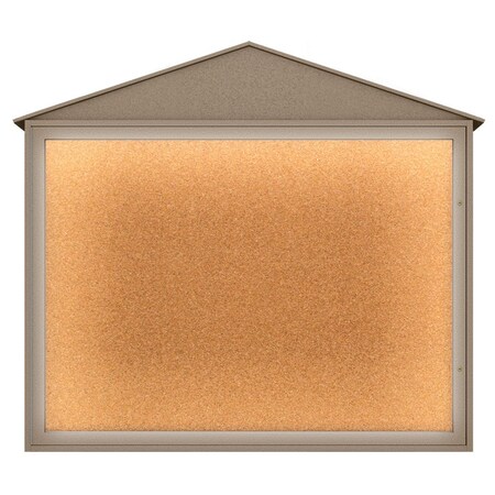 United Visual Products Indoor Enclosed Combo Board, 72"x36", Brnz Frame/Wht Porc & Blue Spruce UVCB7236BZ-WHTPORC-BLSPRU